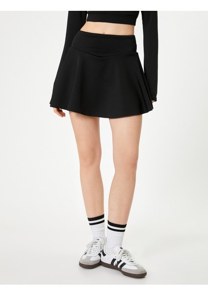 Mini Şort Etek Spor Yüksek Bel Slim Fit