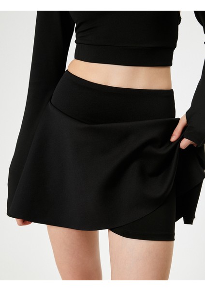 Mini Şort Etek Spor Yüksek Bel Slim Fit