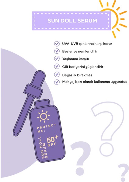 Güneş Koruyucu 50+Spf Sun Serum- Sun Doll Serum- Kolajenli Makyaj Altı