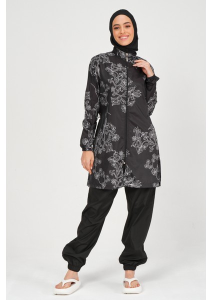 Kadın Nakış Desenli Tam Kapalı Tesettür Mayo 24235 Siyah fiyatları