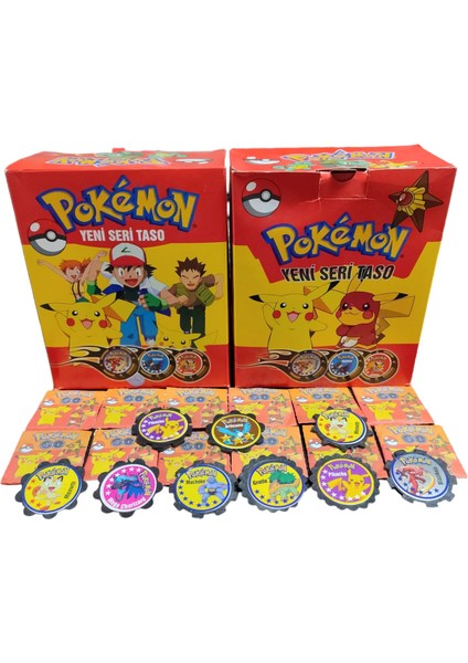 Yeni Pokemon Yeni Seri Taso (10 Adet) En Sevilen Nostaljik Pokemon Karakter Tasoları