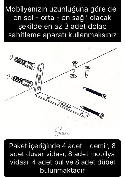 Deprem Güvenliği Dolap Duvara Sabitleme Aparatı Seti Mobilya Portmanto Gardırop Eşya L Demir Gönye modelleri