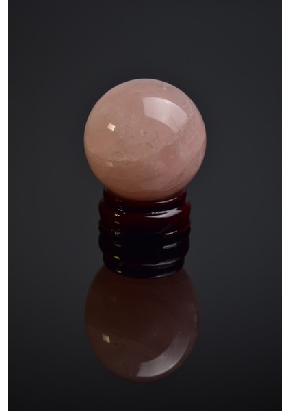 Pembe Kuvars Doğal Taş Standlı Küre modelleri