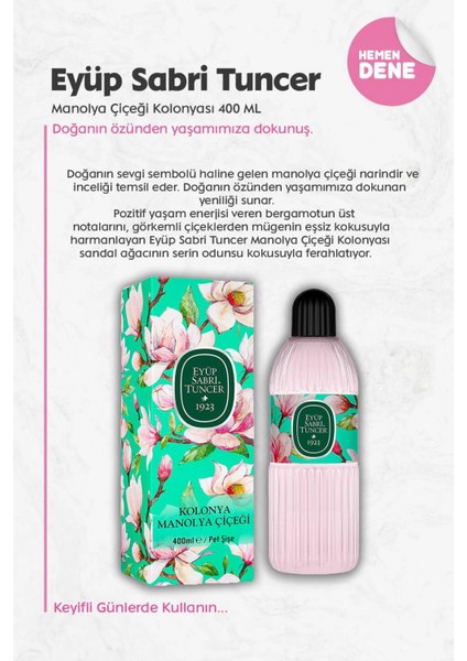 Manolya Çiçeği Kolonyası 3 Adet 400 ml ve Rosıe Pamuk 60'lı fiyatları