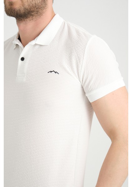 Erkek Kırık Beyaz Polo Yaka Yazlık Pamuklu Kısa Kollu T Shirt fırsatları