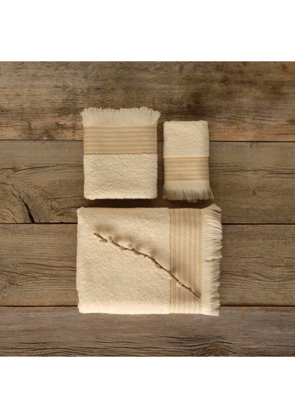 Stitch Stripes Banyo Havlusu Sarı (90X150 Cm)