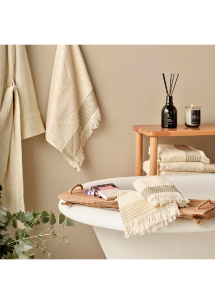Stitch Stripes Banyo Havlusu Sarı (90X150 Cm)
