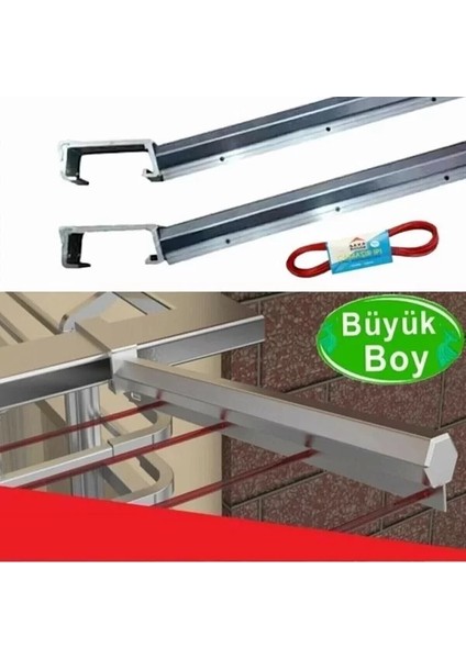 Kare Küpeşte Balkon Çamaşır Kurutma Askılığı