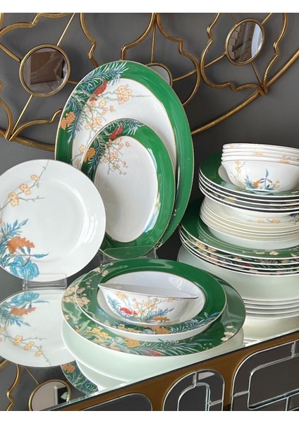 Yemek Takımı Floral Green 27 Parça 6 Kişilik