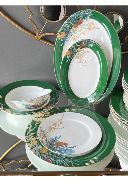 Yemek Takımı Floral Green 27 Parça 6 Kişilik