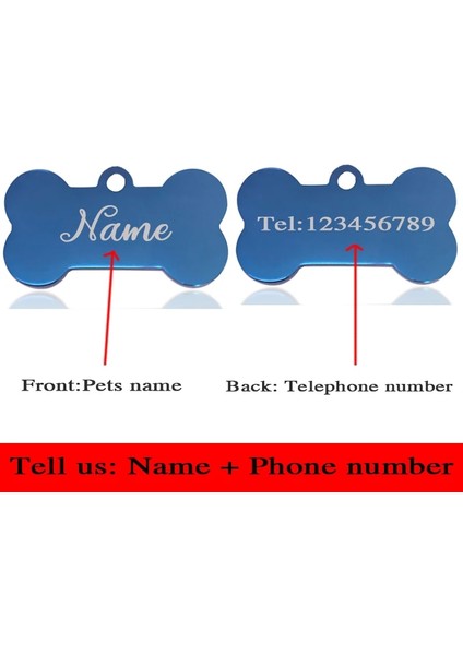Mavi 2 Tarzı S Beden Ücretsiz Gravür Kedi Köpek Kımlık Etiketi Özel Kişiselleştirilmiş Köpek Tasması Pet Charm Adı Kolye Kemik Kolye Yaka Köpek Aksesuarı (Yurt Dışından)