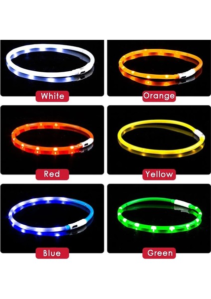 Gül Tarzı L Beden LED USB Şarj Köpek Tasması Şarj Edilebilir Lityum Pil Aydınlık Gece Güvenliği Anti-Kayıp Pet Labrador Için Yanıp Sönen Parlayan (Yurt Dışından) modelleri