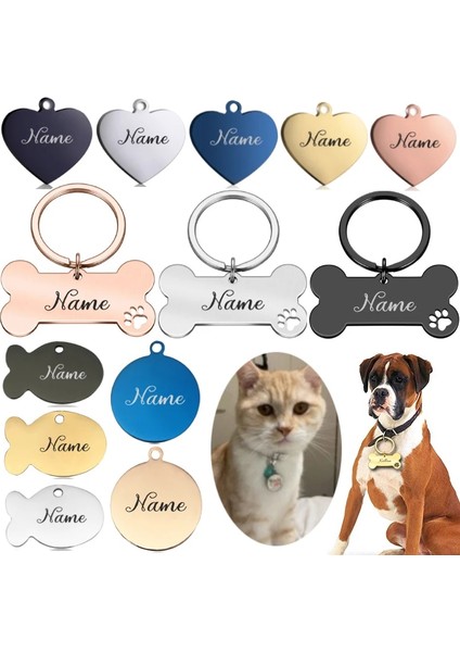 Gül Altın 6 Tarzı M Beden Ücretsiz Gravür Kedi Köpek Kımlık Etiketi Özel Kişiselleştirilmiş Köpek Tasması Pet Charm Adı Kolye Kemik Kolye Yaka Köpek Aksesuarı (Yurt Dışından) fiyatları