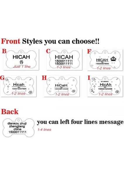 C07 Stili 30MMX21MM Lot Küçük Hayvanlar Için Köpek Kımlık Etiketleri Yavru Pet Kedi Köpek Yaka Giysileri Tasma Aksesuarları Malzemeleri Aluminiumtag Yavru Adı Tel (Yurt Dışından) modelleri