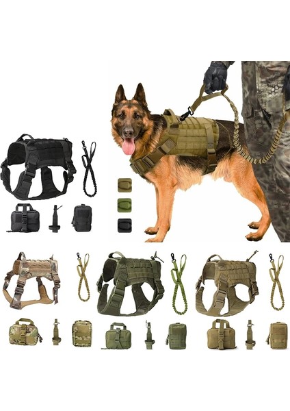 Yeşil Tasma Stili L Beden Polis Hizmeti Köpek Askeri Taktik Koşum Yelek Giysileri Devriye Molle Açık Eğitim Aksesuar Su Şişesi Taşıma Çantası ile (Yurt Dışından) modelleri