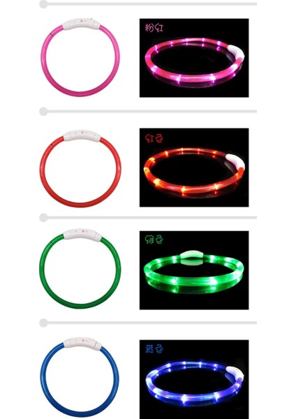 Sarı Stil 35CM Pet USB Şarj Edilebilir LED Köpek Tasması Işık Gece Güvenliği Yanıp Sönen Pet Malzemeleri Küçük Köpek Için Köpekler Aksesuarları LED Yaka Büyük (Yurt Dışından) fırsatları