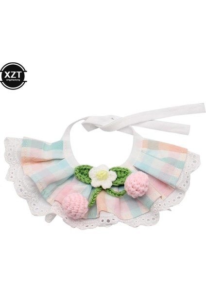 Dondurma Tarzı S-20-25CM Güzel Dantel Köpek Yaka Kedi Yaka Ilmek Pet Yaka Önlükler Güzel Köpek Kedi Kolye Küçük Köpekler Için Dekor Kediler Ekose Çiçekler Yaka (Yurt Dışından)