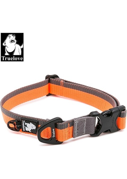 Turuncu Tarzı 51-66CM Boyun Küçük, Orta ve Büyük Köpekler Için Truelove Köpek Tasması Naylon Boyun Kemeri Eğitimi Yürüyüş Işığı Nefes Alabilir Koşu Turuncu Siyah TLC5171 (Yurt Dışından)