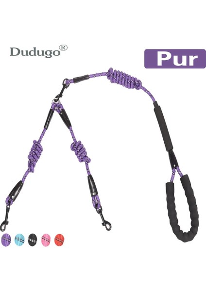 Pur 2.4m Tarzı M Çap 0.8cm Yürüyüş 2 Iki Köpek Bir Tasma Naylon Dolaşmayan Köpek ve Kedi Için Pet Tasma Küçük Orta Büyük Köpekler Için Koşu Pitbull Bulldog Puglar (Yurt Dışından)