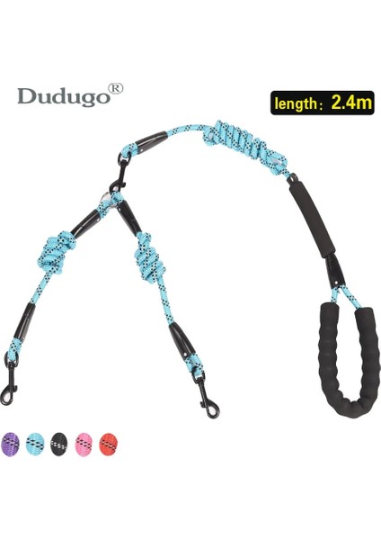Pur 2.4m Tarzı M Çap 0.8cm Yürüyüş 2 Iki Köpek Bir Tasma Naylon Dolaşmayan Köpek ve Kedi Için Pet Tasma Küçük Orta Büyük Köpekler Için Koşu Pitbull Bulldog Puglar (Yurt Dışından) fiyatları