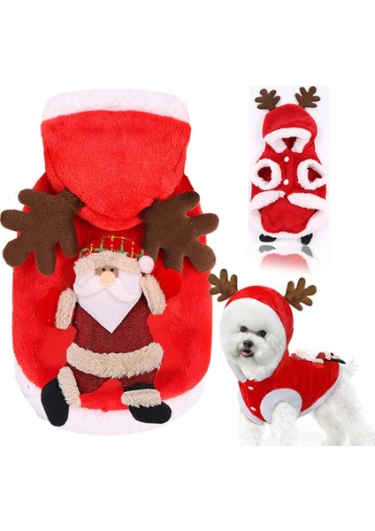 Renk 4 Tarzı M Beden Noel Köpekler Için Evcil Hayvan Giysileri Noel Santa Kedi Kostüm Kış Sıcak Kedi Ceket Ceket Polar Köpek Hoodies Yavru Kedi Küçük Köpek Giyim (Yurt Dışından)