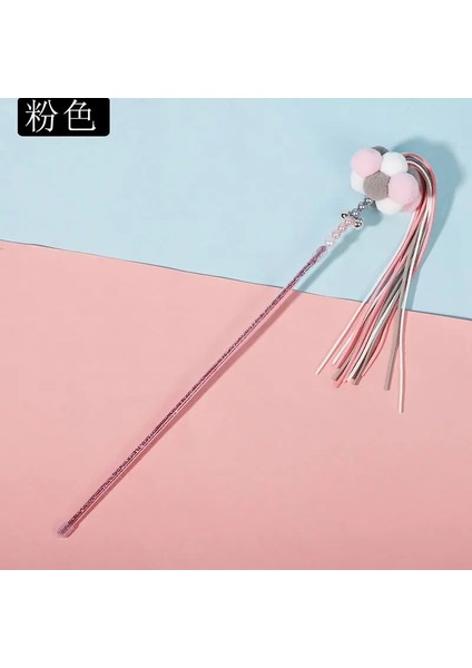 1xpink Püskül Sopa Stili Yeni Kedi Yavrusu Teaser Değnek Oyuncaklar Fare ile Çubuk, Zil, Tüy, Elastik Ip ve Püskül, Interaktif Eğlence, Evcil Hayvanlar Için Cat Catcher (Yurt Dışından)