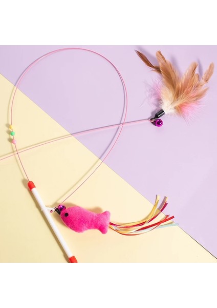 1xpink Püskül Sopa Stili Yeni Kedi Yavrusu Teaser Değnek Oyuncaklar Fare ile Çubuk, Zil, Tüy, Elastik Ip ve Püskül, Interaktif Eğlence, Evcil Hayvanlar Için Cat Catcher (Yurt Dışından) fiyatları