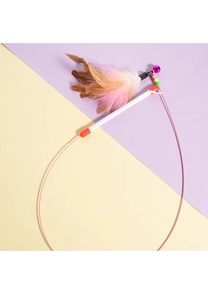 1xpink Püskül Sopa Stili Yeni Kedi Yavrusu Teaser Değnek Oyuncaklar Fare ile Çubuk, Zil, Tüy, Elastik Ip ve Püskül, Interaktif Eğlence, Evcil Hayvanlar Için Cat Catcher (Yurt Dışından) fırsatları