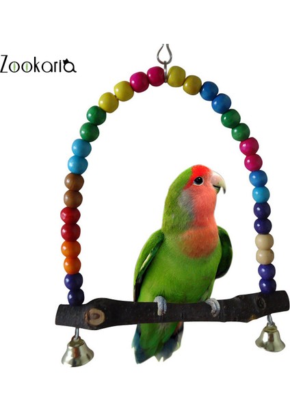 Tahta Çubuk 10CM Tarzı Ahşap Kuş Salıncak Oyuncak Cockatiels Parakeets Kafes Aksesuarları Için Asılı Bells ile Kuş Kafesi Papağan Levrek Standı Oyun Spor Salonu (Yurt Dışından) fiyatları