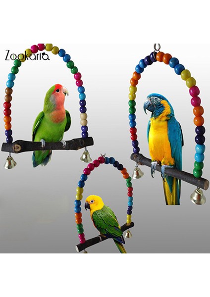 Tahta Çubuk 10CM Tarzı Ahşap Kuş Salıncak Oyuncak Cockatiels Parakeets Kafes Aksesuarları Için Asılı Bells ile Kuş Kafesi Papağan Levrek Standı Oyun Spor Salonu (Yurt Dışından) modelleri
