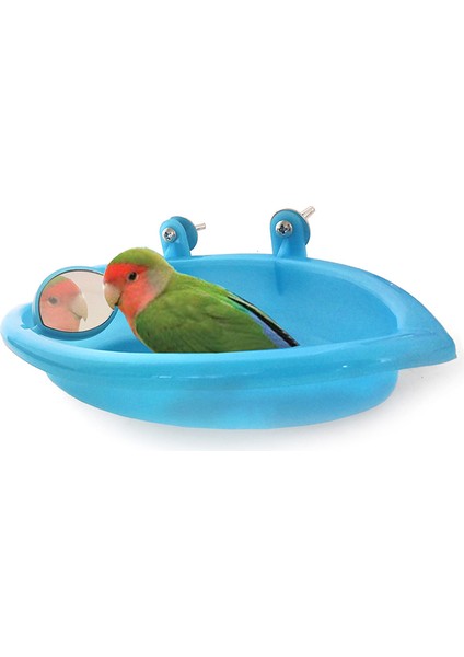 Kızıl Tarzı Kuş Küvet Kuş Ayna Küçük Oval Kuş Küvet Pet Kafes Aksesuarları Papağan Banyo Duş Banyo Malzemeleri Ayakta Kutusu (Yurt Dışından) fırsatları