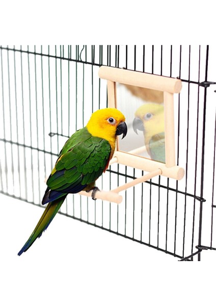 Bir Stil 1 Adet Ahşap Pet Kuşlar Oyuncaklar Ayna ile Eğlenceli Oyuncak Papağan Papağanlar Küçük Kuşlar Oyuncaklar Pet Papağanlar Kafes Tırmanma Kuş Standı Papağanlar (Yurt Dışından)