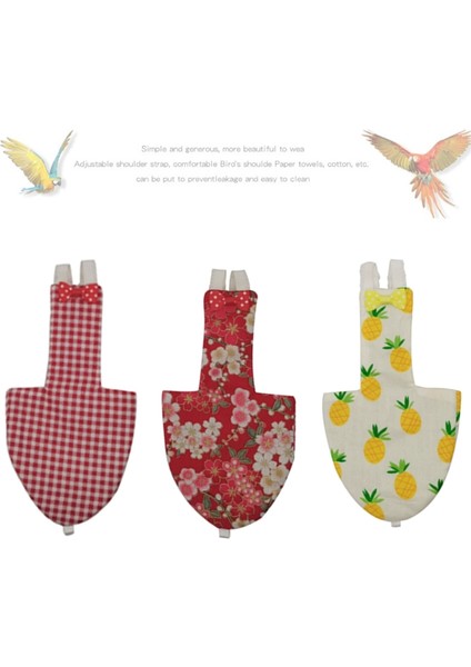 Ananas Tarzı M Beden Papyon ile Papağan Bezi Sevimli Renkli Meyve Çiçek Papağan Güvercinler Pet Kuşlar Yıkanabilir Uçuş Takım Elbise (Yurt Dışından) indirimleri