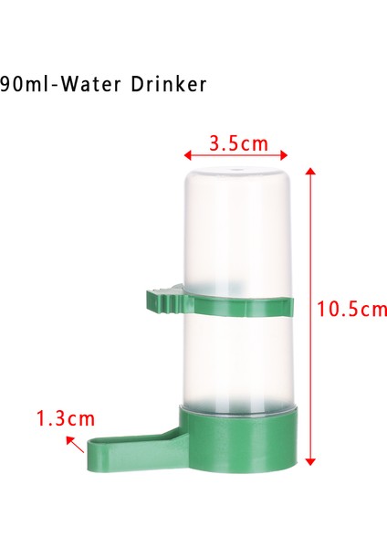 90ML-SU Içici Stili 1 Adet Sıcak Pratik Dayanıklı Kuş Besleme Ekipmanları Pet Su Tiryakisi Gıda Besleyici Waterer Klip Aviary Kafes Muhabbet Kuşları Için (Yurt Dışından)