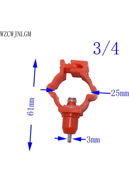 3ı4 Stili M Beden Ken Nipel Suluk Su Borusu ÇAPI20MM - Kırmızı Abs Plastik Malzeme Sulama Kümes Hayvanları Besleme (Yurt Dışından)