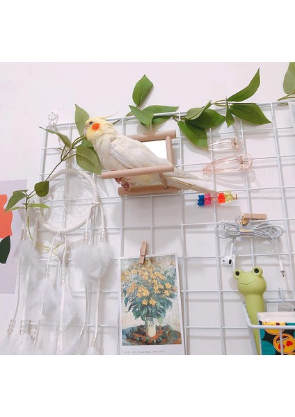 Stand Stili Levrek ile Kuş Ayna, Kuş Levrek Ayna Oyuncak Papağan Parakeets Cockatiels Kafesi Için Kuş Oyuncak Standı (Yurt Dışından)