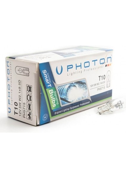 T10 Halojen Dipsiz Oto Ampülü W5W PH5715 10ADET