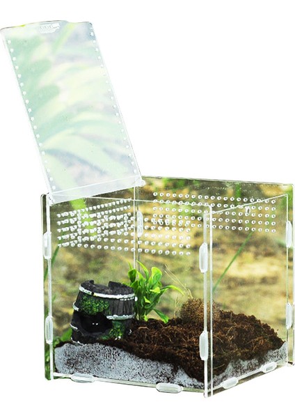 20X12X12CM Tarzı Teraryum Tankı Şeffaf Sürüngen Yetiştiriciliği Kutusu Akrilik Besleme Kutusu 360 Derece Yüksek Manyetik Pet Tırmanma Böcek Yetiştiriciliği Kutusu (Yurt Dışından) modelleri