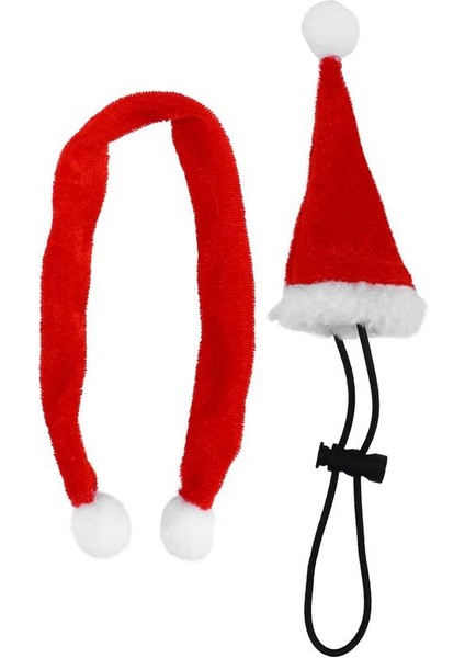 2 Adet Sürüngenler Christams Şapka Cosplay Sahne Sakallı Ejderha Kertenkele Santa Şapka Eşarp ile Pet Noel Kostüm Sürüngenler Için Set (Yurt Dışından)
