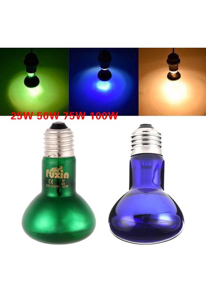 MAVI-100W Stili Pet Isıtma Lambası Gündüz Gece Amfibi Kuş Yılan Basking Güneş Lambası Isı Sürüngen Ampul 25W 50W 75W 100W (Yurt Dışından) modelleri