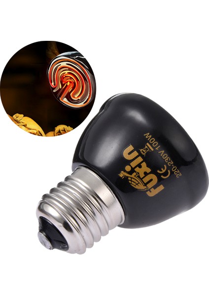 Siyah 100W Tarzı W 50W 75W 100W E27 Farinfrared Seramik Isıtma Lambası Için Kaplumbağa Kertenkele Örümcek Sürüngen Işık Kutusu Isıtıcı Ampuller Sağlam (Yurt Dışından)