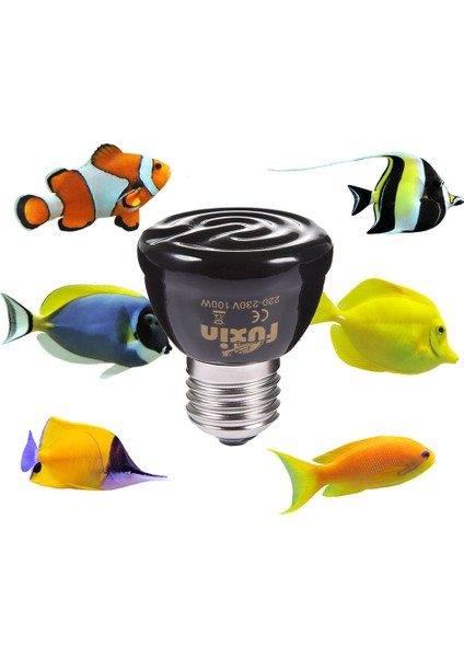 Siyah 100W Tarzı W 50W 75W 100W E27 Farinfrared Seramik Isıtma Lambası Için Kaplumbağa Kertenkele Örümcek Sürüngen Işık Kutusu Isıtıcı Ampuller Sağlam (Yurt Dışından)