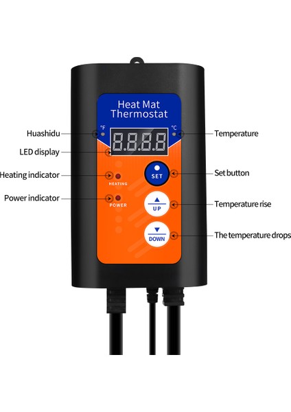 Ab Fiş Tarzı Isı Mat Termostatı Dijital Sıcaklık Kontrol Cihazı Hassas Sıcaklık Kontrolü Topraksız Bitkiler Tohum Çimlenme Sürüngenler (Yurt Dışından)