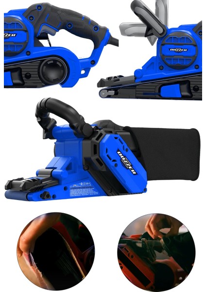 Alman Blue Serii 2700 Watt Toz Torbalı Bant Zımpara Makinesi