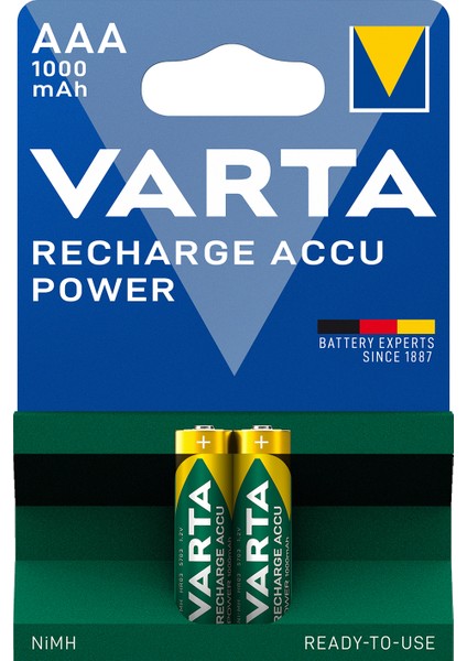 VARTA 1000mAh AAA Şarj Edilebilir  2'li Pil