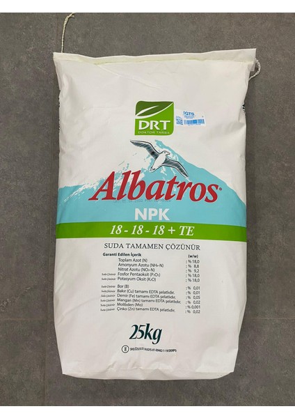 Albatros 18-18-18 Npk Suda Eriyen Damlama Gübresi 5 kg