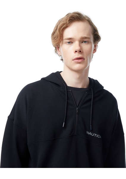 Nautıca Erkek Siyah Standart Fıt Sweatshırt K45516T.0TB fırsatları