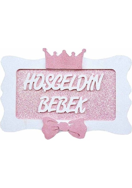Hoşgeldin Bebek Taçlı Strafor Süs 48 cm
