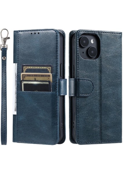 Iphone 14 Için Flip Case 6 Kart Yuvaları Cüzdan Kickstand Pu Deri (Yurt Dışından)