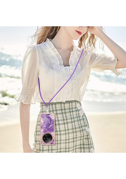 Xiaomi Redmi A3 Crossbody Kordon Askısı Tampon Mermer Yumuşak (Yurt Dışından) fırsatları